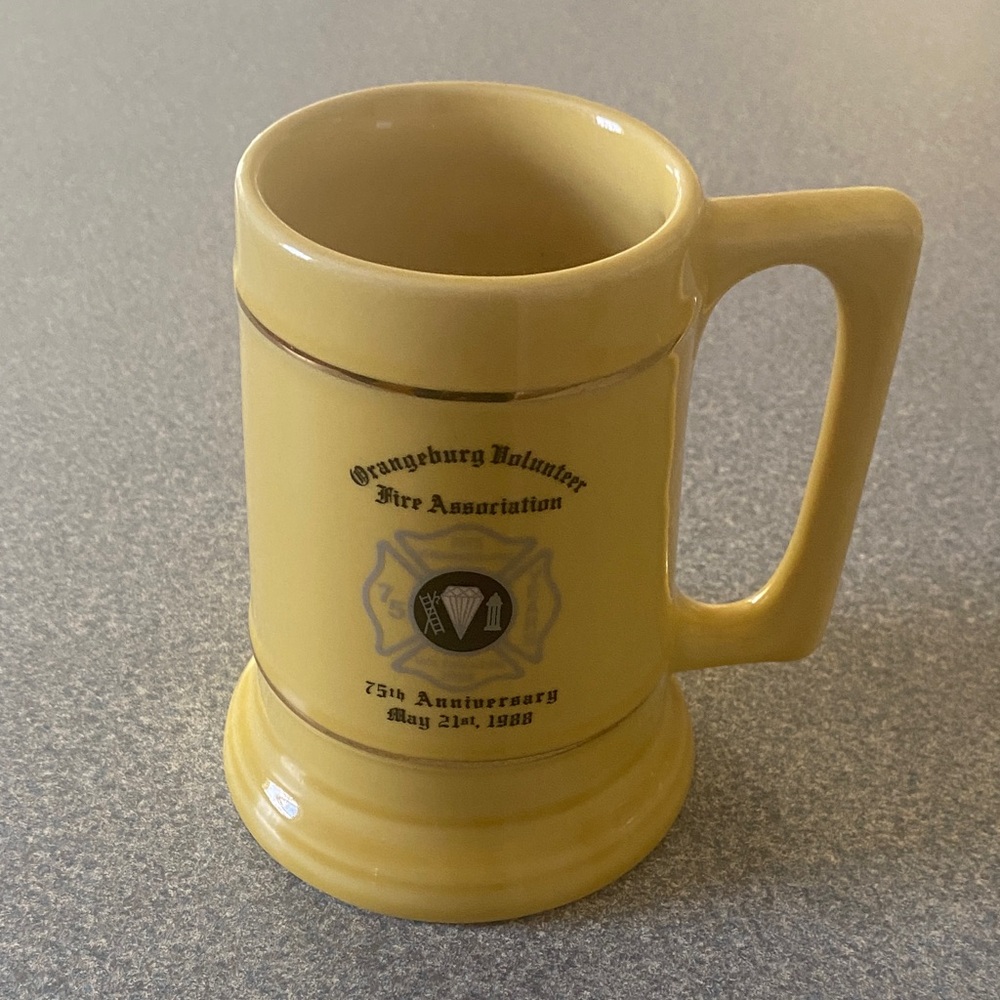 Orangeburg Volunteer Fire Association Cream Stein Mug Collectable